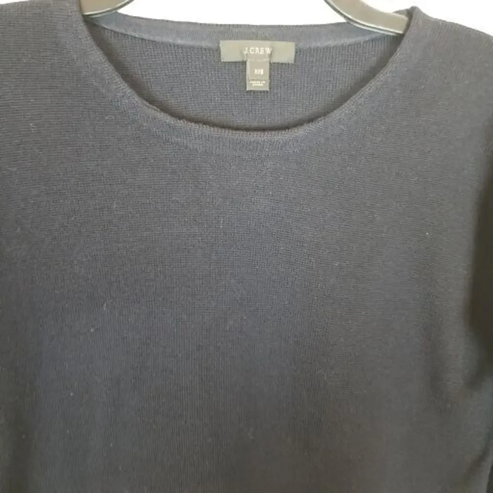 J. Crew Womens Merino Wool Crew Neck Sweater Size XXS Classic Minimalist Pocket